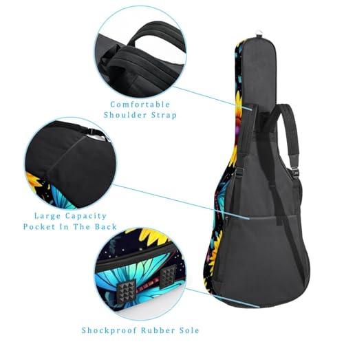JRHEJTFZ Housse pour guitare acoustique de 1,9 cm d’épaisseur – Imperméable – Durable et élégant – Motif tournesol, papillon et galaxie, Multicolore 5., 42.9×16.9×4.7 in, Motif imprimé tendance - Les Beatles, Paul McCartney, John Lennon, RIngo Starr, George Harrison JRHEJTFZ Housse pour guitare acoustique de 1,9 cm d'épaisseur - Imperméable - Durable et élégant - Motif tournesol, papillon et galaxie, Multicolore 5., 42.9x16.9x4.7 in, Motif imprimé tendance – Image 4