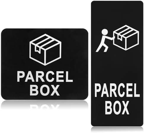 WJIAAA 2pcs Parcel Box Sign Adhesive 11x9/12x5 cm Black Parcel Box Sign ...