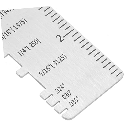 HEALLILY 2 piezas de calibrador de alambre de acero inoxidable, herramienta para medir espesor de láminas metálicas, fácil de usar para soldadura miniatura 3