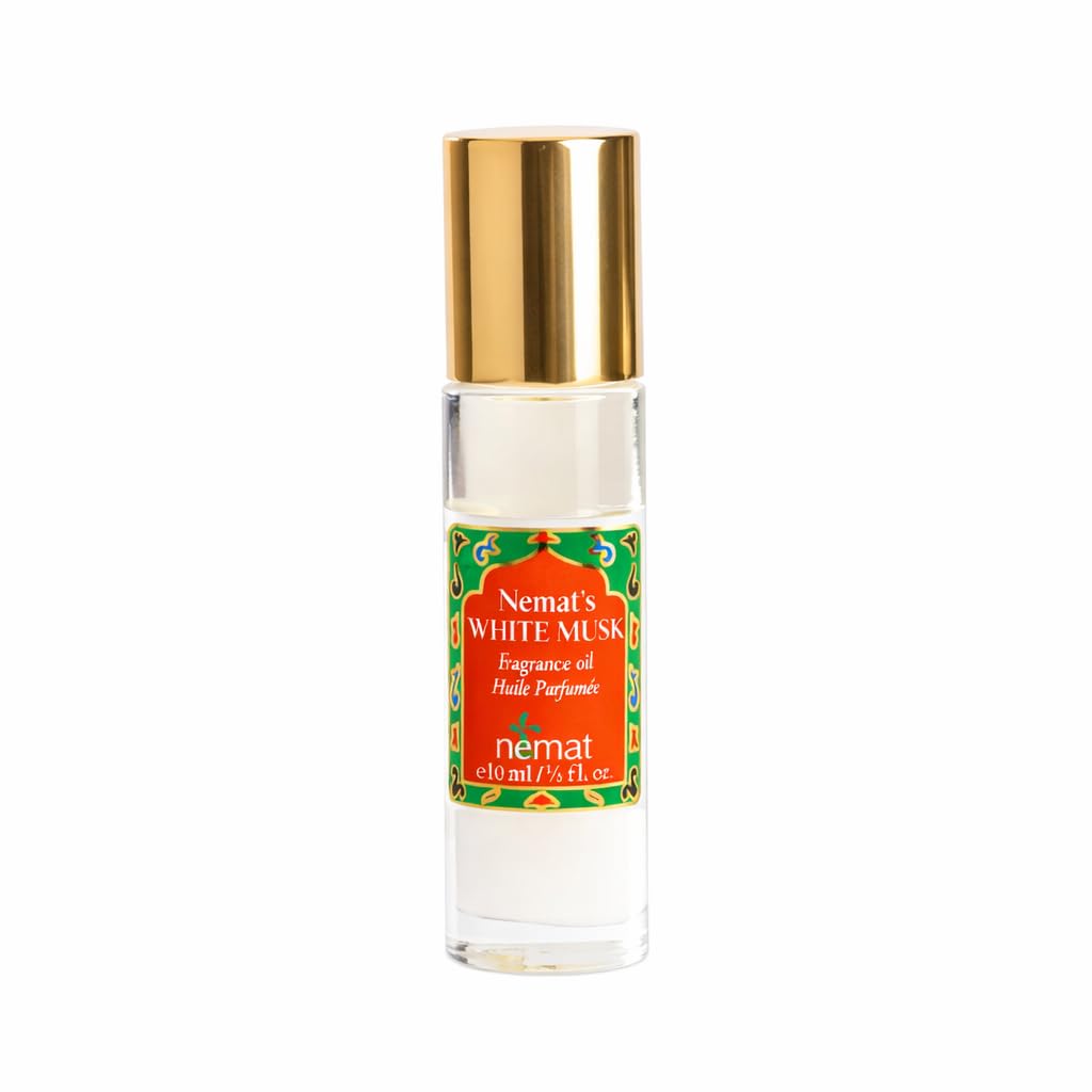 White Musk Perfume Oil Roll-On - White Musk Fragrance Oil Roller (No Alcohol) Perfumes for Women and Men by Nemat Fragrances, 10 ml / 0.33 fl Oz