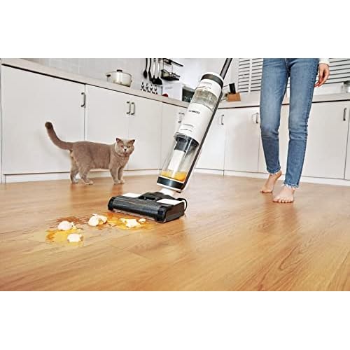 Bild 4 Tineco iFloor 3 Plus, kabelloser Nass-Trockensauger mit Akku, Wischen & Saugen gleichzeitig, Hartbodenreinigung mit Tierhaarfilter, Zeitersparnis, Selbstreinigung, 2 Bürsten, Grau/Weiß