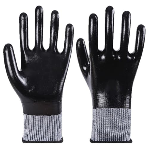 Guantes de trabajo de nitrilo resistentes al aceite y agua para tareas exteriores