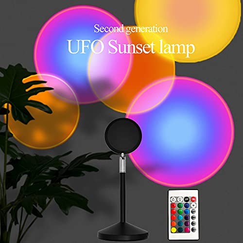 Flyonsea Sunset Lamp Projector Rainbow Projection Lamp, Romantic Visual Led Light With Remote Control&16 Color Changing,Network Red Light With Usb,For Photography/Selfie/Home/Living Room/Bedroom Decor #TOP2