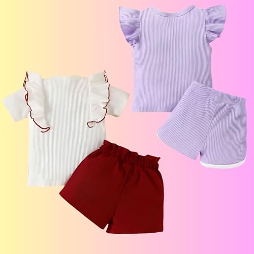 Image of 4YOU DRESSES Beautiful Cotton Blend Fabric Top and Shorts For Girls(Pack Of 2)