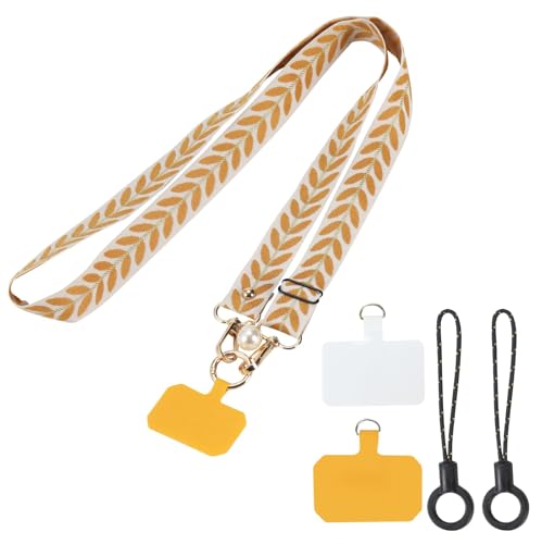 BUZUYIWAR Cordon Telephone Portable Tour de Cou Téléphone Portable Universelle Dragonne avec 2 Patchs Réglable Collier Lanière en Bandoulière solide...