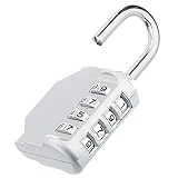 ZHEGE Combination Lock Outdoor, 4 Digit Re-settable Padlock for Gym, School, Fence, Employee Locker
