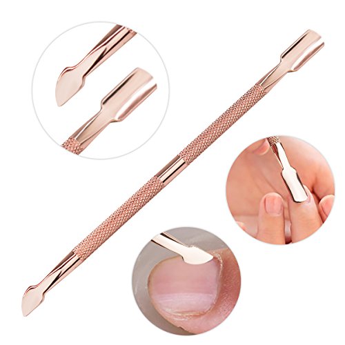 Cuticle Pusher and Spoon Nail Cleaner - Dual-use Professional Stainless Steel-Cuticle Remover and Cutter Scraper Trimmer, Nail Art Tool for Fingernails and Toenails, Manicure and Pedicure Kit