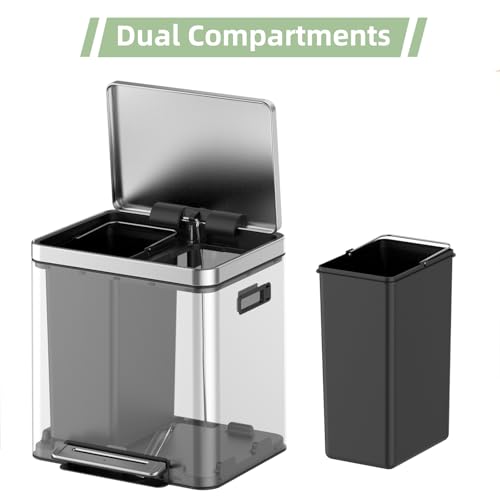Caneca dual rectangular de acero inoxidable 20L*2 miniatura 3