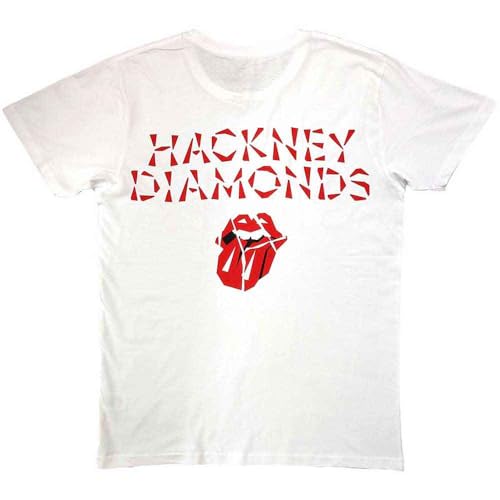 T-shirt The Rolling Stones Hackney Diamonds blanc coton unisexe Rock Off