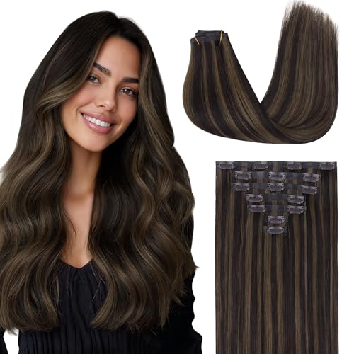 Image of GOO GOO Seamless Clip in Hair Extensions Real Human Hair Remy Extensions