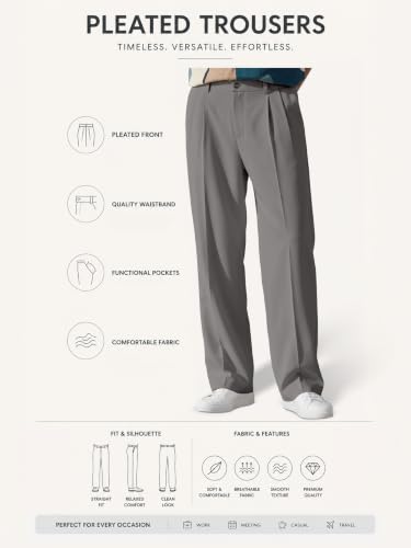 Image of FTX Men's Korean Style Casual Trouser | Premium Lycra Stretch Fabric | Smart Regular Fit | 2 Side Pockets | Comfortable Stretchable Everyday Wear Pants