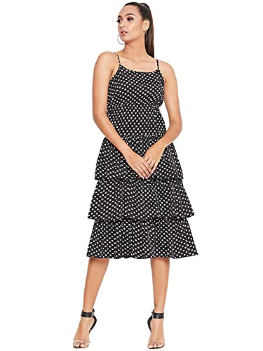 Image of Fashion Fly Girls Polka Dot Printed Strappy Layered Dress
