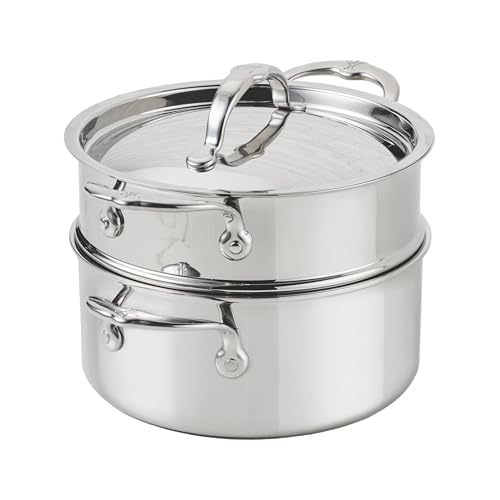 Hestan ProBond Luxe 3-Quart Soup Pot & Stemer Insert Set, Professional Clad Stainless Steel ProCore Tri-Ply Clad Construction, Polished Exterior, Induction & Oven Safe