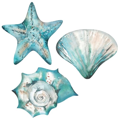 Décoration murale été en bois de mer Tatuo pour salle de bain lot de 3