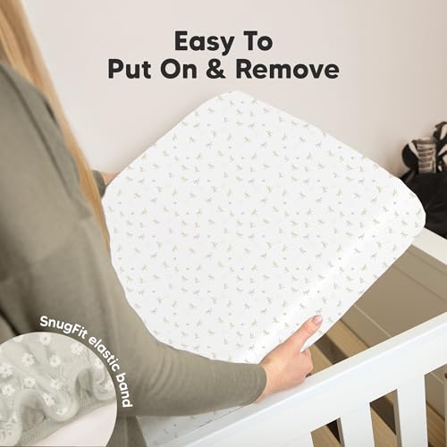 Image of KeaBabies 2-pk Organic Cotton Crib Sheets for Boys Girls 52x28 (Meadow) | Fitted Crib Mattress Sheet Neutral, Breathable Cover for Baby Bed Set, Toddler Mattress, Soft & Cute Prints