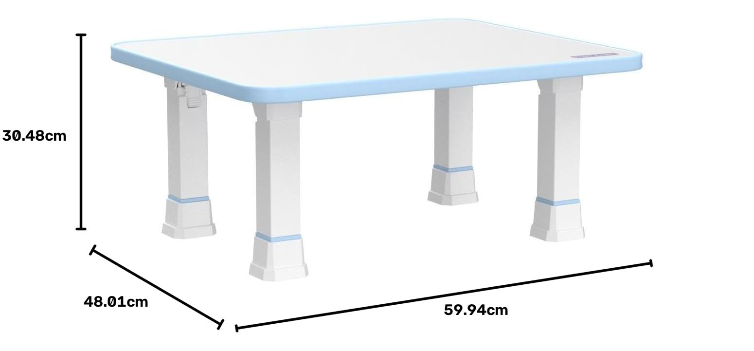Baby Care Klapptisch für Kinder, höhenverstellbar, zum Spielen, Lesen und Snacken weiß/blau