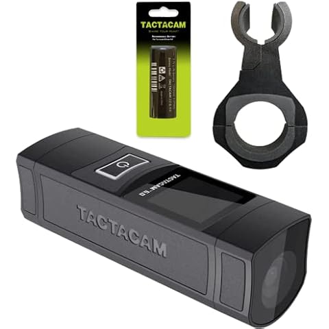 TACTACAM 6.0 Action Camera, 4k 60 FPS, 8X Zoom, Waterproof, Integrated Image Stabilization, One Touch Operation (6.0) Replacement Battery + Mount Options (Barrel Mount) Cover