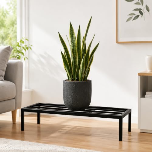 Image of Kundi Plant Stand for Balcony Decoration | Anti-Rust Metal Pot Stand for Indoor & Outdoor Plants | Garden Flowerpot Stand | Black | 24 Inch | (Pack of 4) (Pack of 2)