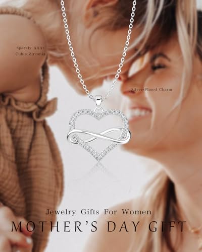 Moodear Mama Heart Pendant Necklace for Women - Dainty 925 Sterling Silver Mom Necklaces Mothers Day Gifts Trendy Jewelry New Mom Gift for Her4