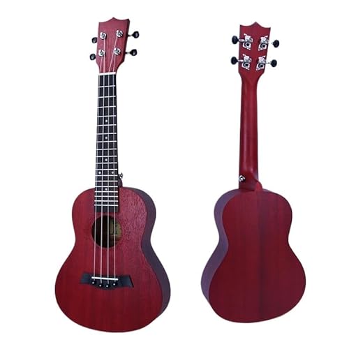 23 インチ ウクレレ マホガニー 4 弦カラフルな小型ギター初心者用木製ウクレレ(Red)