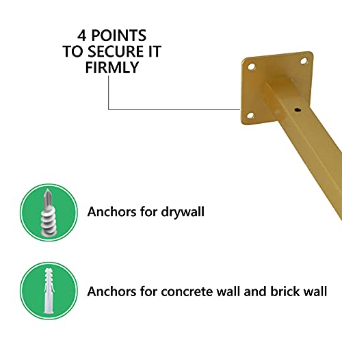 6 Pcs Gold Shelf Bracket 8 Inch Heavy Duty Brackets For Shelf Metal Wall Floating Shelving Brackets Industrial Shelf Brackets For Space Saving #TOP2