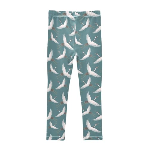 Girls Leggings White Flying Cranes Toddler Girls Clothes Leggings for Girls Toddler Girls Leggings 3-4T2