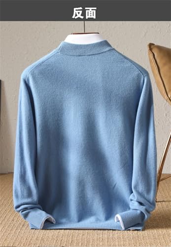 Dcvmvmn Men's Merino Wool Sweater Half High Collar Knitted Casual Solid Color Base Cashmere Sweater2