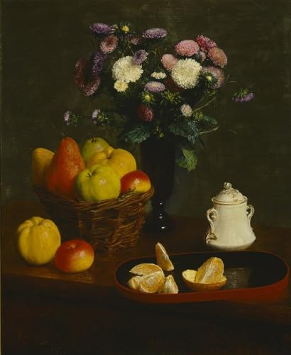 Tableaux Toile Fleurs et Fruits Fantin Latour Peinture Classique Art Mural 60x90cm