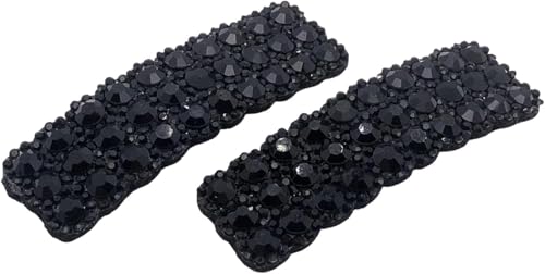 2 fermagli per capelli con strass neri, per donne e ragazze, rettangolari, fermagli per capelli coreani, accessori per lo styling dei capelli, clip e fermagli per capelli