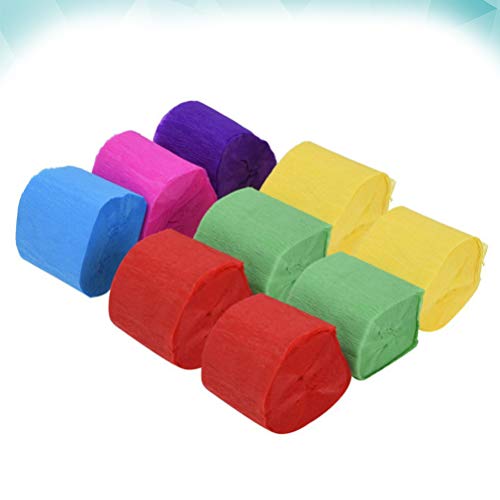 9 rolos de papel crepom NUOBESTY para aniversário, casamento, dia dos namorados, festa, decoração de