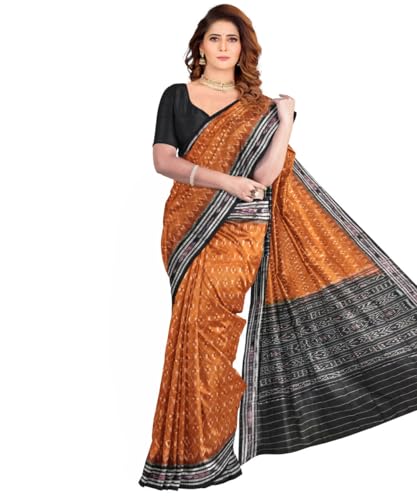 Image of Nuapatna Cotton Saree of Odisha Ikkat Orissa Traditional Handloom Sari | Bomkai | Pata | Nuapatana | sambalpuri saree | khandua patta sare | without Blouse S12