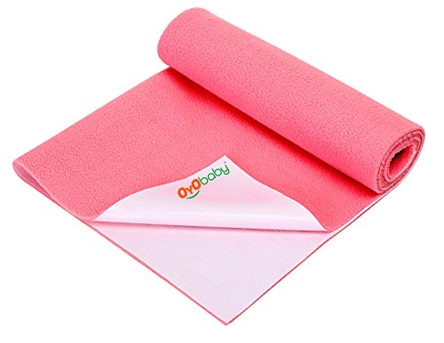 OYO-BABY-Bed-Protector-Waterproof-Dry-Sheet-Medium-Combo-for-Babies-Toddlers-Kids-Each-Size-70-cm-x-100-cm-Pink-Pack-of-2-Salmon-Rose-OB-2026-SR