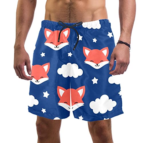 Maillots de bain hommes nuages de renard mignon pour un été joyeux