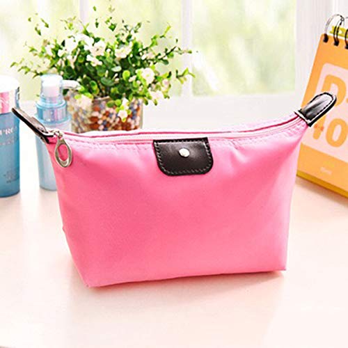 Women Travel Toiletry Make Up Cosmetic pouch bag Clutch Handbag Purses Case Cosmetic Bag for Cosmetics Makeup Bag Organizer (Pink)