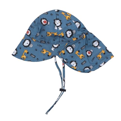 Baby Sun Hat with Neck Flap, Breathable Mesh UPF 50+ Sun Protection Cap Cute Cartoon Summer Beach Hat for Boys Girls2