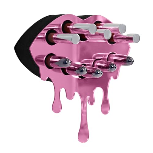 MAKEUP IN PLACE Fearless Lip Lipstick Organizer - Acrylic Lipstick Holder and Organizer for Women Patented Wall Mounted Minimalistic Design Saves Time - Holds 10 Items