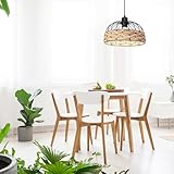 GIGGI Large Metal & Rope Light Shade, Retro Black Lamp Shade with Jute Rope Lamp Shades Ceiling, Rattan Lampshade, Pendant Lampshades for Ceiling Lights, Living Rooms, Kitchen, Bedroom, Hallways - Image 8