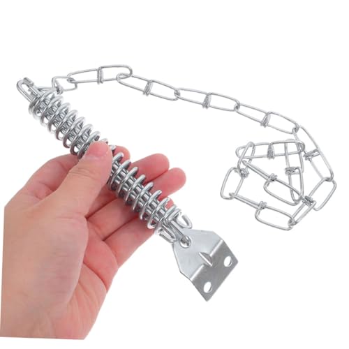 Cadena de seguridad de puerta para proteger el hogar con tope de acero plata 5