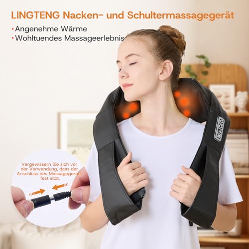 LAOBEN Massagegerät von tiefem Gewebe Shiatsu Nackenmassagegerät mit Thermostatfunktion Elektrisch Massagegeräte für Nacken Schulter Rücken Muskel Schmerzlinderung zu Hause Büro und Auto 2