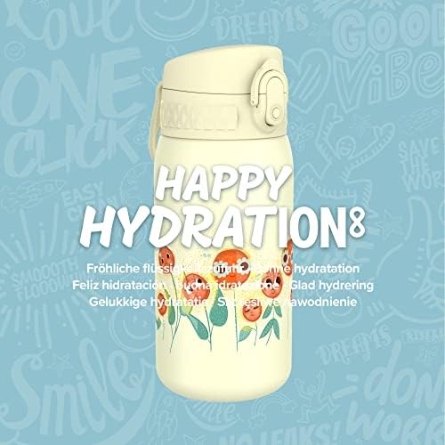 Ion8 Leak Proof Kids' Water Bottle, Stainless Steel, Sunflowers, 400ml (13oz)