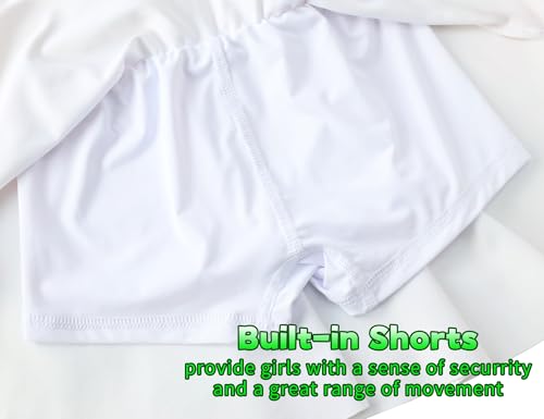 Image of Gnainach Girls Skorts High Waist Athletic Skirts with Shorts Stretchy Activewear for Teens Kids Performance Tennis