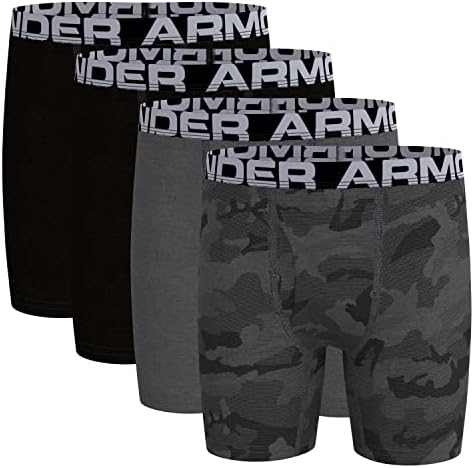 Under Armour boys Ua 4pk Camo Cotton Boxer Set Underwear, Assorted, Medium US