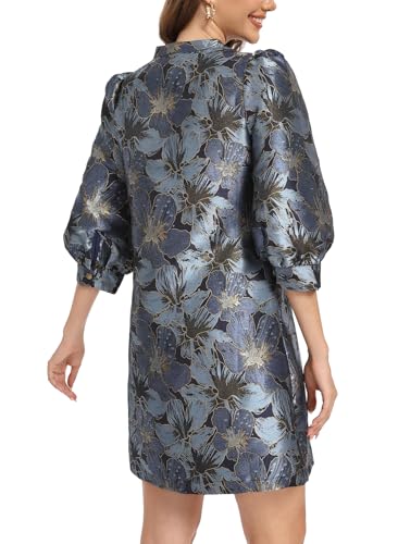 Image of Ladyful Women's Floral Jacquard Dress Cocktail Mini Shift Dresses