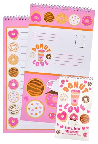 iscream Fold and Send Girls Stationery Card Pad with Seals - Donut Love