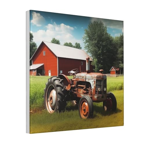 Tableau tracteur agricole haut de gamme : œuvre d'art sur toile encadrée