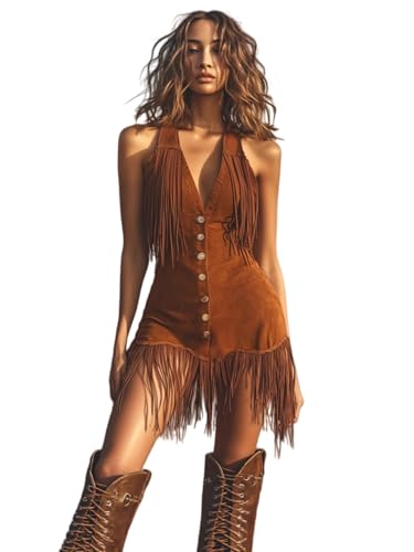 Robe de concert à franges pour festival et soirée country vintage