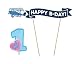 Produktbild Feste Feiern Flugzeug Mottoparty I 2 Teile All In One Set Caketopper Kuchen Kerze Hellblau Blau Junge Geburtstag Deko Party Happy Birthday