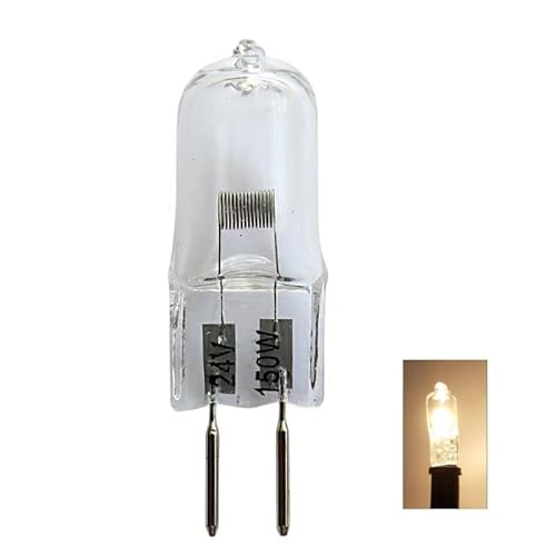 TYKGSQIP G6.35 Halogen Bulb 24V 150W Long-Life Capsule lamp GY6.35 Base Halogen Light Source, Suitable for Lighting Replacement in Homes and workplaces(24v 150w 20pcs)