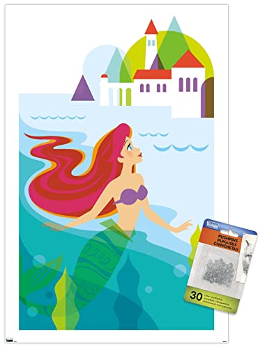 Póster de Ariel coleccionable con castillo y chinchetas para regalar en cumpleaños