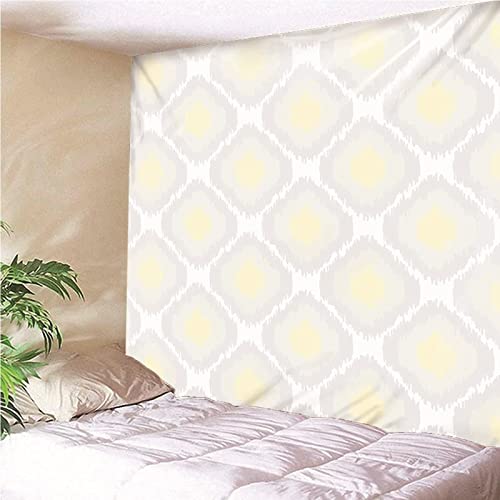 Musihy Tapestry Living Room Funny, White Tapestry Polyester Tapestry For Bedroom Minimalist Minimalism Theme Plaid Pattern 138"X101" #TOP3